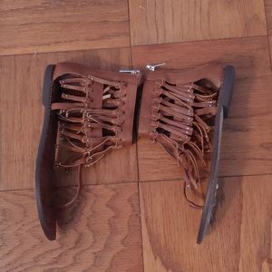 Sam Edleman Brown Leather fringed sandals.